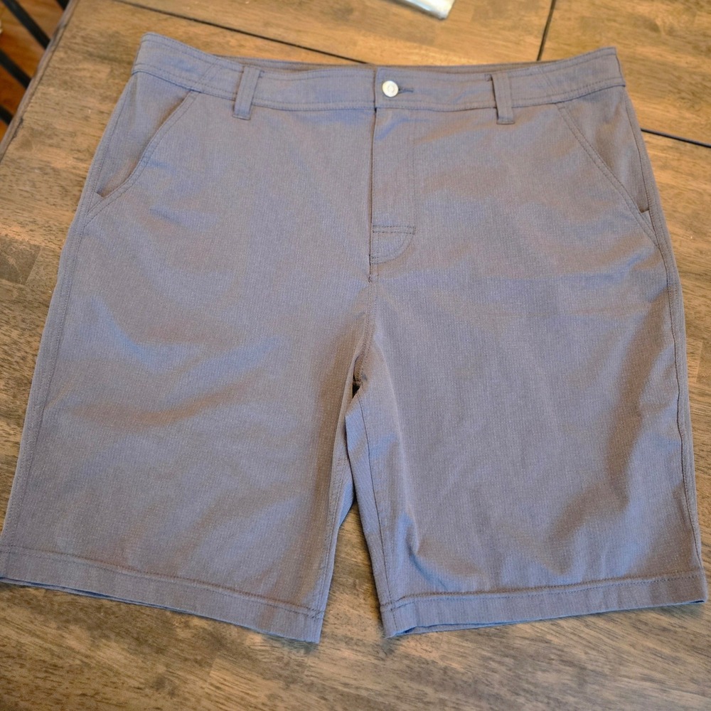 Prana‎ Zion Gray Hybrid Performance Shorts Mens 40 Standard Fit Stretch Hiking
